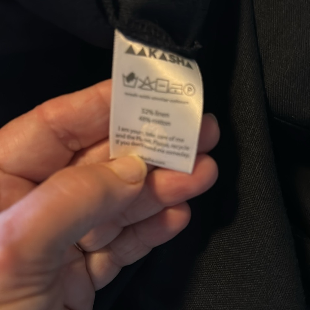 100% Linen Black drop crotch jumpsuit - Picture 5 of 5
